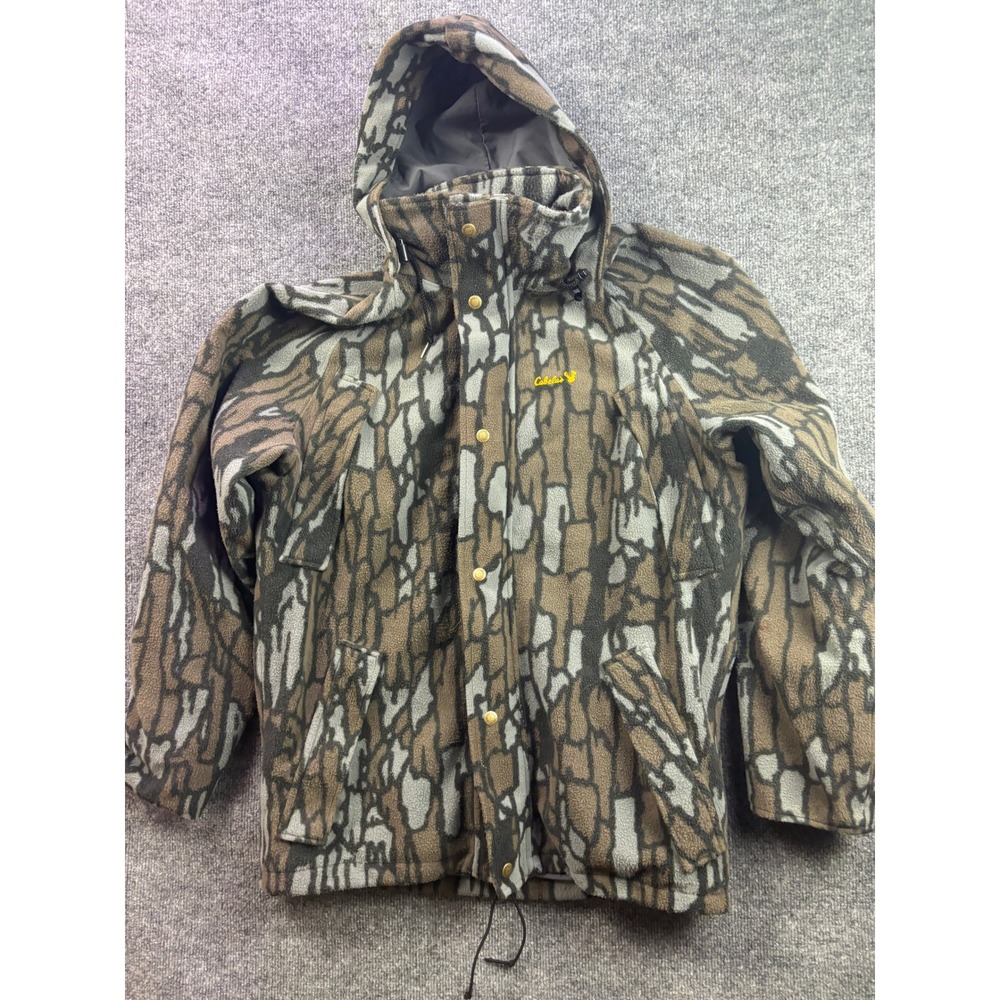 VNTG Cabelas Hunting Gore-Tex Jacket Mens M Camo Fleece Whitetail Hooded